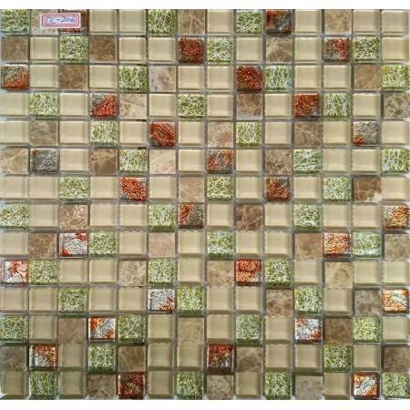 Bathroom Mosaic Tile Glass And Stone For Kitchen Wall 4/5" Small Tiles Squares