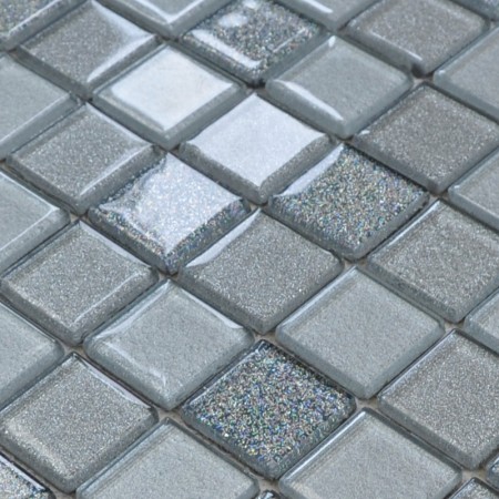 Gray Crystal Glass Mosaic Tiles Design Kitchen Bathroom Backsplash Wall Floor Stickers