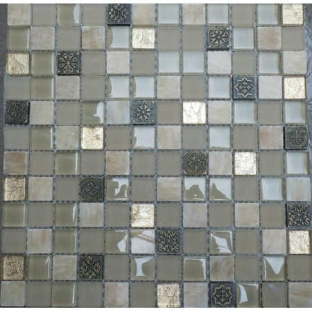Glossy Glass Mosaic Resin Floor Tile Backsplash Decorative Wall Stone Interior Designs