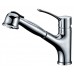 Single Lever Pull Out Spray Kitchen Sink Faucet Chrome Finish Solid Brass Construction Ceramic Disc
