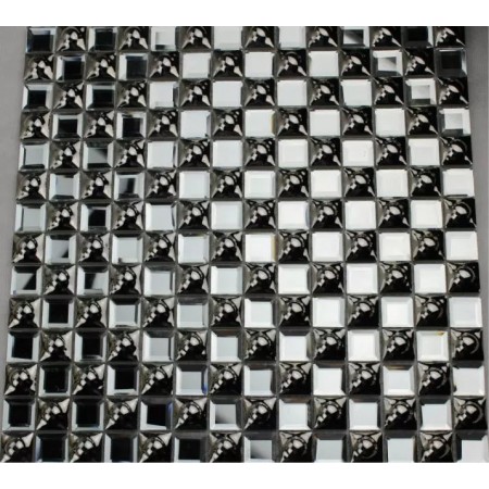 Crystal Glass Plated Mosaic Designs 3/5" Square Glass Tile Backsplash Wall Tiles