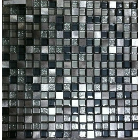 Crystal Glass Plated Mosaic Sheet 3/5" Square Glass Tile Backsplash Wall Bathroom