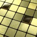 Metal Tile Backsplash Kitchen Gold Stainless Steel Tiles Square Metallic Brushed Aluminum Mosaic Art