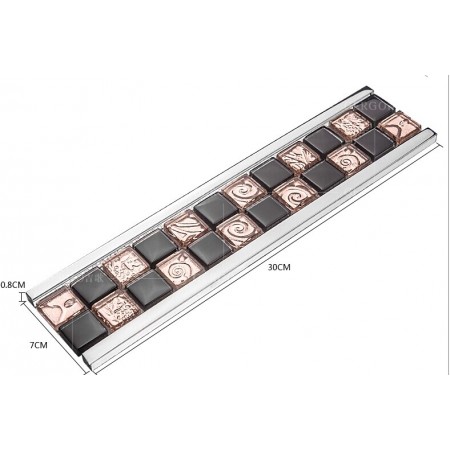 Metallic Glass Mosaic Wall Liner Art tile Aluminum Metal Wall Decoration Room Kitchen Corner G12