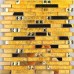 Gold Glass and Metal Mosaic Linear Wall Tiles Glossy Stainless Steel Backsplash Tile