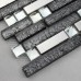 Brown Glass and Stainless Steel Mosaic Wall Tile Backsplash Silver Metal Diamond Crystal Tiles