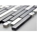 Metallic Backsplash Tiles Silver Stainless Steel Metal and Glass Mosaic Diamond Crystal Tile MSG233