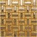 Metallic Backsplash Tiles Stainless Steel Sheet Metal and Gold Crystal Glass Blend Mosaic Tiles