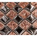 Metallic Backsplash Tiles 304 Stainless Steel Sheet Metal and Crystal Glass Blend Mosaic