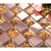 gold pattern glass mosaic tile stainless steel backsplash washroom metal backsplashes bathroom shower wall tiles designs KLGT147