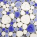 Blue Pebbles Collection Mixed Porcelain Pebble Tile Sheets for Fireplace Wall Border Tile Heart-shaped Mosaic Art