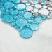 Glass Mosaic Tiles Blacksplash Blue Crystal Mosaic Tile Bathroom Wall Blue Penny Circle Glass Cheap Tiles 2329