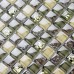 Brown and Beige Glass Tile for Bath Shower Walls Icd Crackle Crystal Mosaic Tile Backsplash BGT259