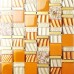 yellow crystal glass mosaic tile resin with conch tiles stainless steel baksplash gold metal tile SBLT207