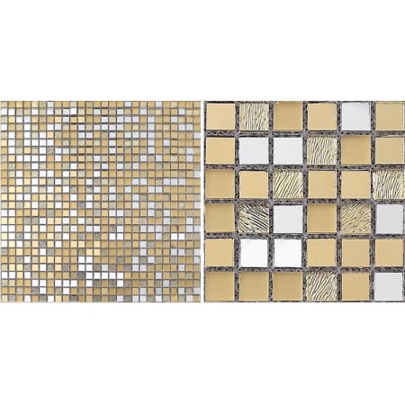 Glass Mosaic Tiles Blacksplash Mirrored Crystal Gold Tiles Bathroom Wall Tile Crack Mirror Stickers Z183