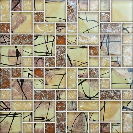 Mosaic Tile Crystal Glass Backsplash Kitchen Countertop Ice Crack Bathroom Wall Floor Tiles AG123