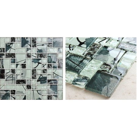 Mosaic Tile Crystal Glass Backsplash Kitchen Countertop Ice Crack Bathroom Wall Floor Tiles AG124