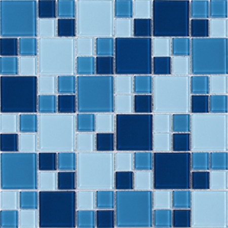 Mosaic Tile Crystal Glass Backsplash Kitchen Countertop Blue Bathroom painted Wall Floor Tile CL229