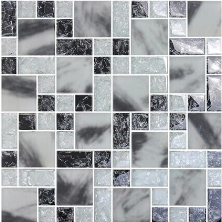 Crackle Crystal Glass Tile Backsplash Kitchen Countertop Ice Cracked Frosted Glass Bathroom Wall Floor Tiles MA14