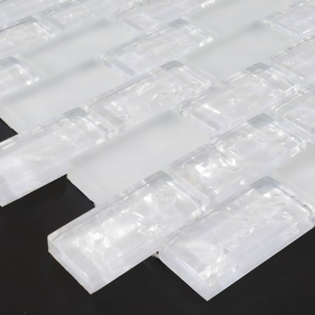 White Subway Tiles Crackle Crystal Backsplash Kitchen Wall Tile Crackle Glass Mosaic Bathroom Shower Tile ZZ015