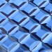 Crystal Mosaic Blue Glass Tile Backsplash Kitchen 3D Pyramid Pattern Design Bathroom Wall Tiles