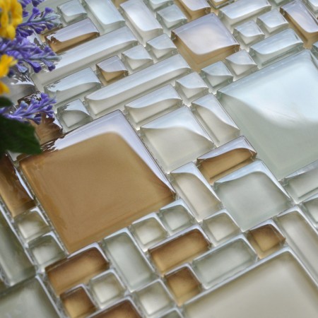 Mosaic Tile Crystal Glass Backsplash Kitchen Countertop Design Shower Bathroom Wall Floor Tiles