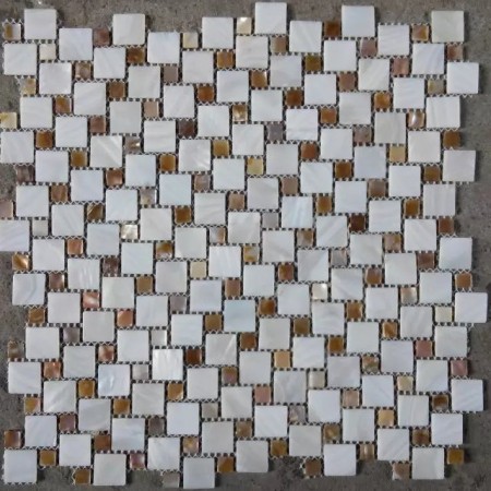 White Mother Of Pearl Square Shell Mirror Iridescent Small Tiles For Backsplash
