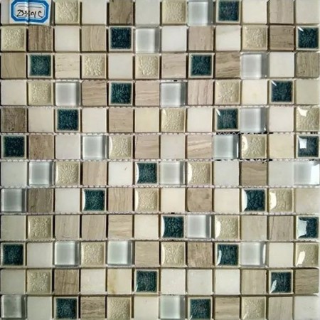 Textured Natural Stone Kitchen Backsplash Cracked Glass Mosaic Tile Bathroom Wall Tiles GL2301C