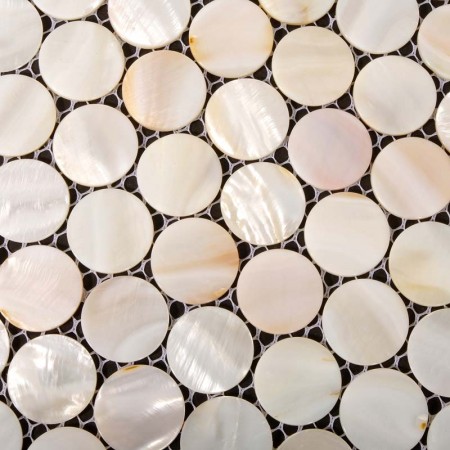 Mother of Pearl Tile Kitchen Backsplash White Penny Round Shell Mosaic Bathroom Wall Mirror Tiles