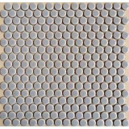 Penny Round Tile White Porcelain Floor Tiles 3/5" Ceramic Mosaic Backsplash