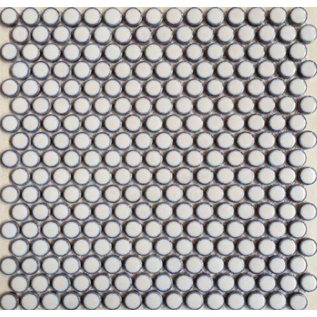 Penny Round Tile White Porcelain Floor Tiles 3/5" Glossy Ceramic Mosaic Backsplash
