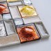 Porcelain Glass Tile Wall Backsplash Multi-colored Crystal Crack Pattern Mosaic Tiles Art Design