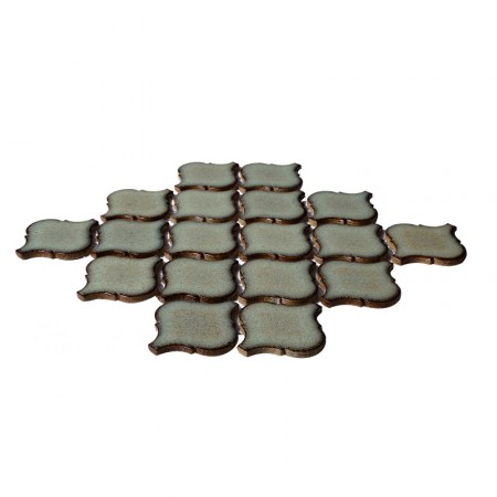 Brown Porcelain Tiles Lentern Design Waterjet Backsplash Ideas Glazed Ceramic Mosaic Tile HCHT004