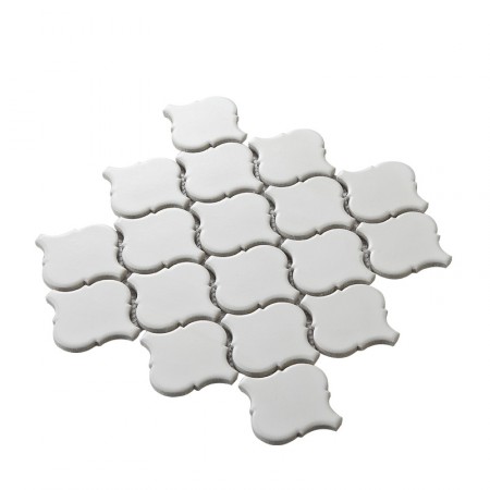 Matte White Waterjet Tiles Backsplash Lantern Porcelain Mosaic Bath Shower Wall & Floor Tile HCHT006