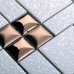 Porcelain Mosaic Floor Tile Grey Square Iridescent Tile Kitchen Backsplash Bathroom Mirror Wall Art
