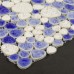 Blue Pebbles Collection Mixed Porcelain Pebble Tile Sheets for Fireplace Wall Border Tile Heart-shaped Mosaic Art