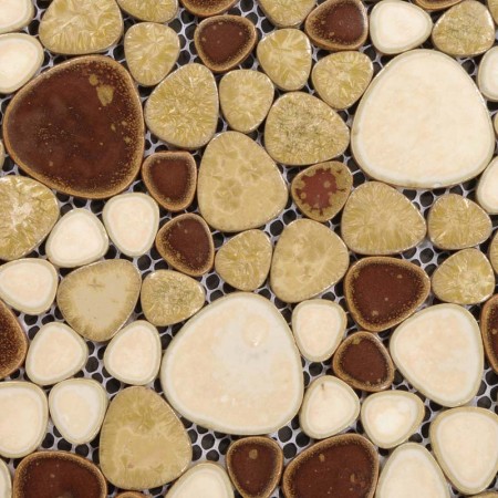 Porcelain Pebble Tile for Fireplace Border Tiles Heart-shaped Mosaic Art Bath Mirror Wall Sticker