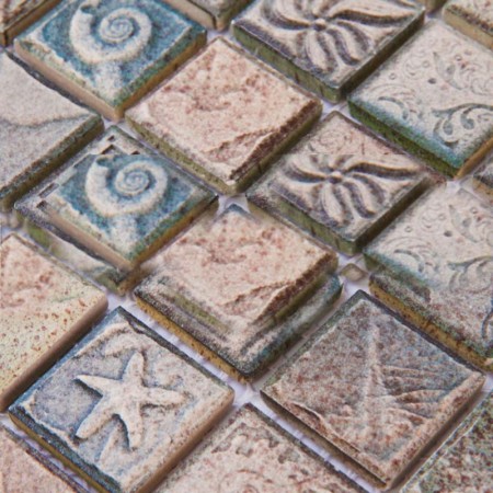 Glazed porcelain tile backsplash kitchen Bathroom wall stickers ceramic mosaic floor tile YF-MCA34-1
