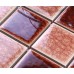 Crackle Glass Tile with Porcelain Base Brown Swimming Pool Tiles Flooring Kitchen Backsplash Wall Mosaic DBL002