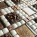 Cream Porcelain Square Mosaic Tile Design Stainless Steel Tile Flooring Crystal Glass Tile Kitchen Backsplash WY-JH166