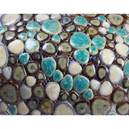Glazed Porcelain Pebble Mosaic Tiles Wall Designs Ceramic Tile Flooring Kitchen Backsplash KL-5587