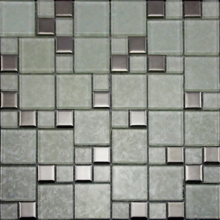 Crystal Glass Tiles Brushed Patterns Bathroom Wall Tile Plated Porcelain Mosaic Designs Kitchen Backsplash 001
