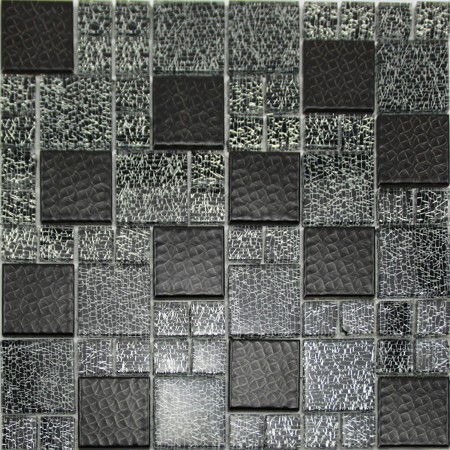 Glass and Porcelain Tiles Wall Designs Plated Ceramic Mosaic Bathroom Tile Brack Kitchen Backsplash 009