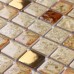 Glazed Porcelain Square Mosaic Tiles Designs Gold Plated Ceramic Wall Tile Kitchen Backsplash A-998