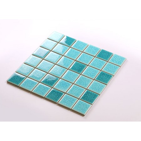 Crackle Glass Tile with Porcelain Base Swimming Pool Tiles Flooring Kitchen Backsplash Wall Mosaic DBL004