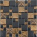 Black Porcelain Mosaic Tile Designs Gold Glass Tiles Bathroom Wall Plated Ceramic Kitchen Backsplash GSCQ01