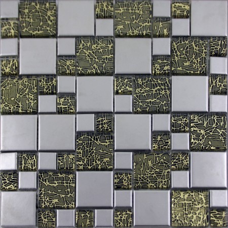 Silver Porcelain Square Mosaic Tile Designs Crystal Glass Tiles Wall Bathroom Plated Ceramic Kitchen Backsplash PK220