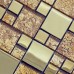 Wholesale Crystal Glass Square Mosaic Tile Design porcelain Plated flooring Kitchen Backsplash SA03