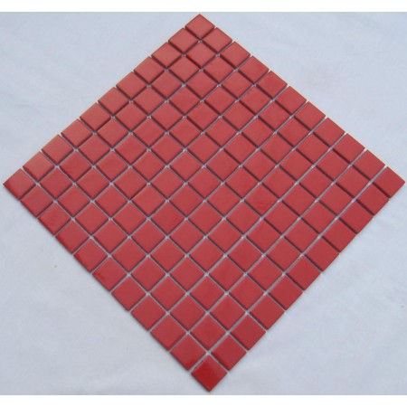 Glazed Porcelain Square Mosaic Tiles Design Red Ceramic Tile Swimming Pool Flooring Kitchen Backsplash TC-007