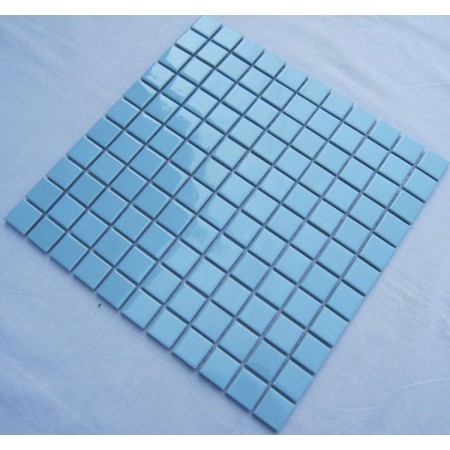 Glazed Porcelain Square Mosaic Tiles Design Blue Ceramic Tile Swimming Pool Flooring Kitchen Backsplash TC-011